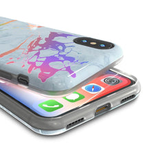 Load image into Gallery viewer, Punkcase iPhone X Marble Case, Protective Full Body Cover W/9H Tempered Glass Screen Protector (Blue Marmo) (Color in image: Rose Gold Mirage)
