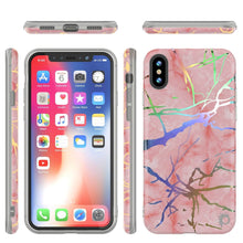 Load image into Gallery viewer, Punkcase iPhone X Marble Case, Protective Full Body Cover W/9H Tempered Glass Screen Protector (Rose Gold Mirage) 
