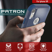 Cargar imagen en el visor de la galería, Punkcase for iPhone XR Belt Clip Multilayer Holster Case [Patron Series] [Navy] (Color in image: Red-Black)
