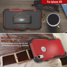 Cargar imagen en el visor de la galería, Punkcase for iPhone XR Belt Clip Multilayer Holster Case [Patron Series] [Red-Black] 

