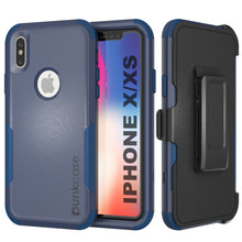 Cargar imagen en el visor de la galería, Punkcase for iPhone X Belt Clip Multilayer Holster Case [Patron Series] [Navy] (Color in image: Navy)
