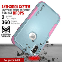 Cargar imagen en el visor de la galería, Punkcase for iPhone XS Belt Clip Multilayer Holster Case [Patron Series] [Mint-Pink] (Color in image: Mint)

