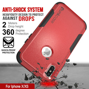 Punkcase for iPhone XS Belt Clip Multilayer Holster Case [Patron Series] [Red-Black] (Color in image: Pink)