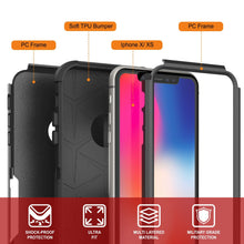 Load image into Gallery viewer, Punkcase for iPhone X Belt Clip Multilayer Holster Case [Patron Series] [Black] (Color in image: Mint)
