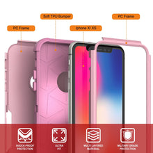 Cargar imagen en el visor de la galería, Punkcase for iPhone XS Belt Clip Multilayer Holster Case [Patron Series] [Pink] (Color in image: Mint-Pink)
