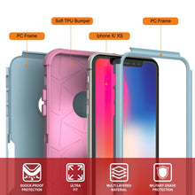 Cargar imagen en el visor de la galería, Punkcase for iPhone XS Belt Clip Multilayer Holster Case [Patron Series] [Mint-Pink] (Color in image: Black)
