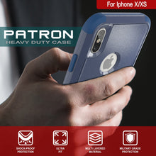 Cargar imagen en el visor de la galería, Punkcase for iPhone X Belt Clip Multilayer Holster Case [Patron Series] [Navy] (Color in image: Red-Black)
