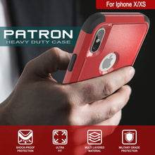 Cargar imagen en el visor de la galería, Punkcase for iPhone XS Belt Clip Multilayer Holster Case [Patron Series] [Red-Black] (Color in image: Black)

