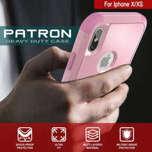 Cargar imagen en el visor de la galería, Punkcase for iPhone XS Belt Clip Multilayer Holster Case [Patron Series] [Pink] (Color in image: Red-Black)
