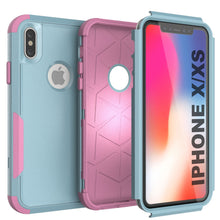 Cargar imagen en el visor de la galería, Punkcase for iPhone XS Belt Clip Multilayer Holster Case [Patron Series] [Mint-Pink] 
