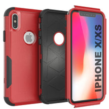 Cargar imagen en el visor de la galería, Punkcase for iPhone XS Belt Clip Multilayer Holster Case [Patron Series] [Red-Black] 
