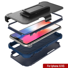 Cargar imagen en el visor de la galería, Punkcase for iPhone X Belt Clip Multilayer Holster Case [Patron Series] [Navy] 
