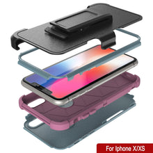 Cargar imagen en el visor de la galería, Punkcase for iPhone XS Belt Clip Multilayer Holster Case [Patron Series] [Mint-Pink] 
