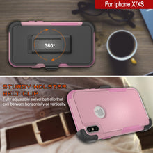 Cargar imagen en el visor de la galería, Punkcase for iPhone XS Belt Clip Multilayer Holster Case [Patron Series] [Pink] 
