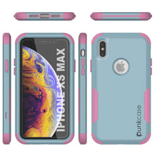 Cargar imagen en el visor de la galería, Punkcase for iPhone XS Max Belt Clip Multilayer Holster Case [Patron Series] [Mint-Pink] (Color in image: Navy)
