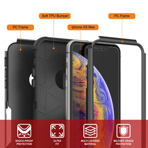 Punkcase for iPhone XS Max Belt Clip Multilayer Holster Case [Patron Series] [Black] (Color in image: Mint)