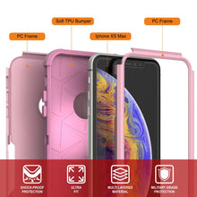 Cargar imagen en el visor de la galería, Punkcase for iPhone XS Max Belt Clip Multilayer Holster Case [Patron Series] [Pink] (Color in image: Mint-Pink)
