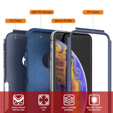 Load image into Gallery viewer, Punkcase for iPhone XS Max Belt Clip Multilayer Holster Case [Patron Series] [Navy] (Color in image: Mint)
