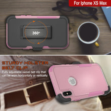 Cargar imagen en el visor de la galería, Punkcase for iPhone XS Max Belt Clip Multilayer Holster Case [Patron Series] [Pink] 
