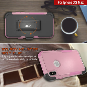 Punkcase for iPhone XS Max Belt Clip Multilayer Holster Case [Patron Series] [Pink] 