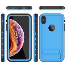 Load image into Gallery viewer, iPhone XS Max Waterproof Case, Punkcase [KickStud Series] Armor Cover [Light-Blue] (Color in image: Red)
