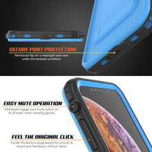 Load image into Gallery viewer, iPhone XS Max Waterproof Case, Punkcase [KickStud Series] Armor Cover [Light-Blue] (Color in image: Black)
