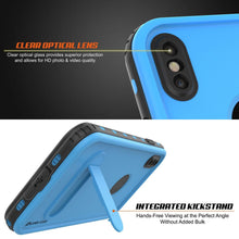Load image into Gallery viewer, iPhone XS Max Waterproof Case, Punkcase [KickStud Series] Armor Cover [Light-Blue] (Color in image: Pink)
