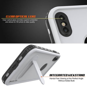 iPhone XS Waterproof Case, Punkcase [KickStud Series] Armor Cover [White] (Color in image: Pink)