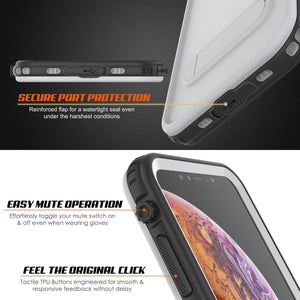 iPhone XS Waterproof Case, Punkcase [KickStud Series] Armor Cover [White] (Color in image: Red)