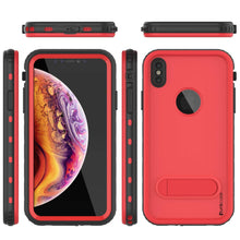 Cargar imagen en el visor de la galería, iPhone XS Waterproof Case, Punkcase [KickStud Series] Armor Cover [Red] (Color in image: Light Green)
