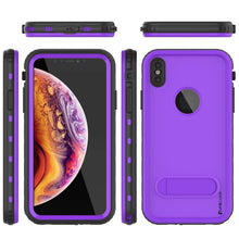Cargar imagen en el visor de la galería, iPhone XS Waterproof Case, Punkcase [KickStud Series] Armor Cover [Purple] (Color in image: Red)
