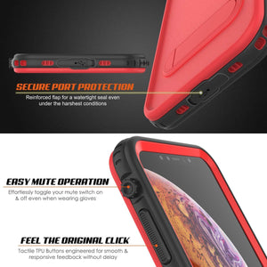 iPhone XS Waterproof Case, Punkcase [KickStud Series] Armor Cover [Red] (Color in image: White)