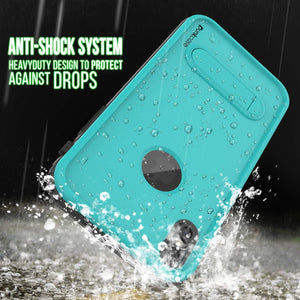 iPhone XS Waterproof Case, Punkcase [KickStud Series] Armor Cover [Teal] (Color in image: White)
