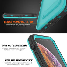 Cargar imagen en el visor de la galería, iPhone XS Waterproof Case, Punkcase [KickStud Series] Armor Cover [Teal] (Color in image: Black)
