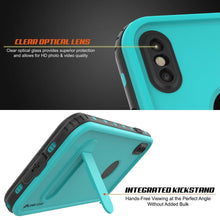 Cargar imagen en el visor de la galería, iPhone XS Waterproof Case, Punkcase [KickStud Series] Armor Cover [Teal] (Color in image: Pink)

