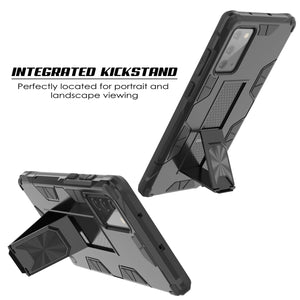 Punkcase Note 20 Case [ArmorShield Series] Military Style Protective Dual Layer Case Black (Color in image: Silver)