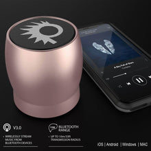Cargar imagen en el visor de la galería, Punkcase ROCKER Portable Wireless Bluetooth Speaker for iPhone/Android [Rose Gold] 
