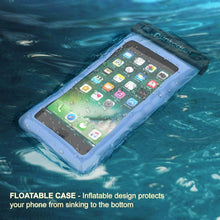 Load image into Gallery viewer, Waterproof Phone Pouch, PunkBag Universal Floating Dry Case Bag for most Cell Phones [Blue] (Color in image: Black)
