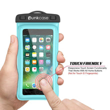 Cargar imagen en el visor de la galería, Waterproof Phone Pouch, PunkBag Universal Floating Dry Case Bag for most Cell Phones [Teal] (Color in image: Clear)
