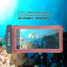 Cargar imagen en el visor de la galería, Waterproof Phone Pouch, PunkBag Universal Floating Dry Case Bag for most Cell Phones [Red] (Color in image: Light Green)
