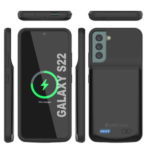 PunkJuice S22 Battery Case Black - Portable Charging Power Juice Bank with 4700mAh 