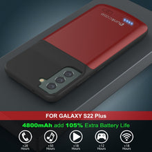 Load image into Gallery viewer, PunkJuice S22+ Plus Battery Case Red - Portable Charging Power Juice Bank with 4800mAh 
