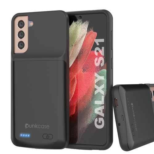 PunkJuice S21 Battery Case Black - Portable Charging Power Juice Bank with 4800mAh (Color in image: Black)