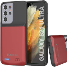 Load image into Gallery viewer, PunkJuice S21 Ultra Battery Case Red - Portable Charging Power Juice Bank with 4700mAh (Color in image: Red)
