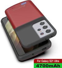 Load image into Gallery viewer, PunkJuice S21 Ultra Battery Case Red - Portable Charging Power Juice Bank with 4700mAh 
