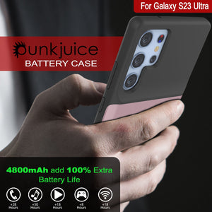 PunkJuice S23 Ultra Battery Case Rose-Gold - Funda de batería ultra portátil con cargador de energía Juice Bank de 4800mAh.