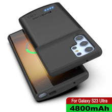 Cargar imagen en el visor de la galería, PunkJuice S23 Ultra Battery Case Black - Funda de batería portátil para carga de energía con 4800mAh
