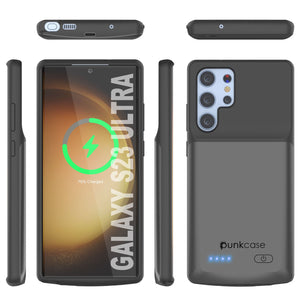 PunkJuice S23 Ultra Battery Case Grey - Estuche de batería portátil gris con banco de carga de energía de 4800mAh