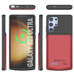 PunkJuice S23 Ultra Battery Case Red - Cargador Portátil de Energía con Banco de Jugo de 4800mAh.