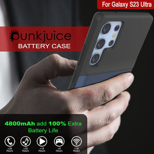 PunkJuice S23 Ultra Battery Case Blue - Cargador portátil de energía Juice Bank con 4800mAh.